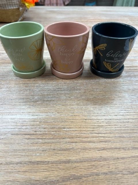 Ceramic Mini Planter w/ Tray