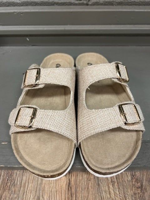 Birk Taupe Footbed Sandals