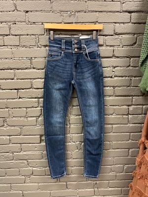 Alexandria 3 Button High Rise Skinny Jeans