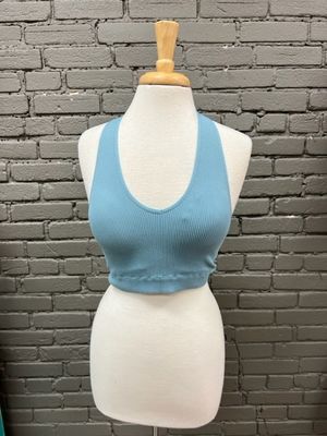 Ribbed V-Neck Padded Bra
