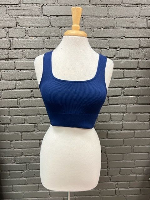 Ribbed Scoop Neck Padded Bra