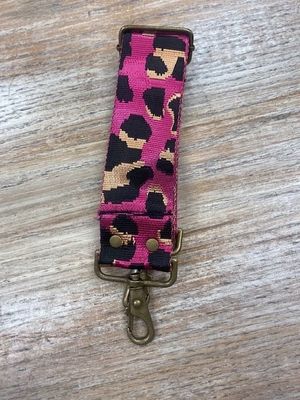 Pink Leopard Wide Bag Strap