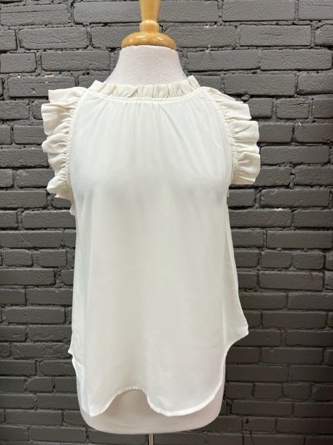 Lola Cream Ruffle Sleeve Top