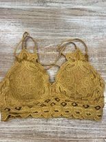 Scalloped Lace Padded Bralette Mustard Medium