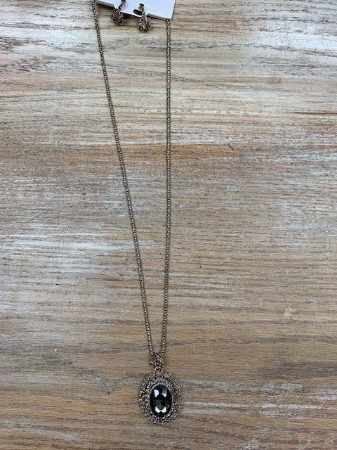 Long Gold Big Pendant Necklace