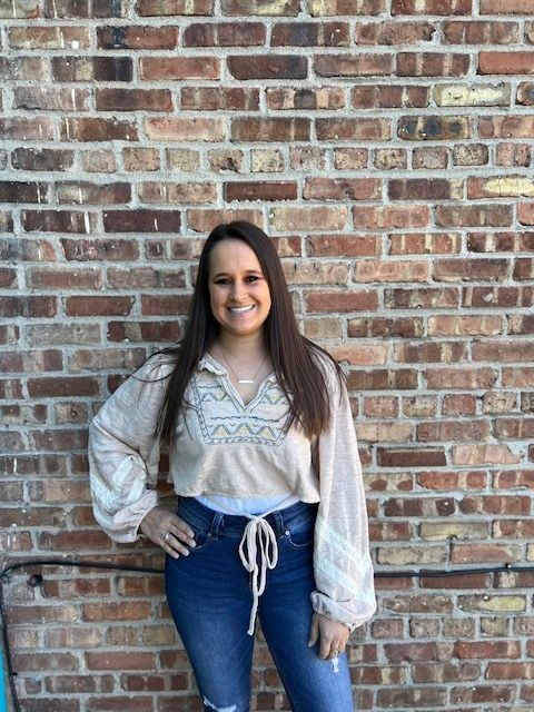 Beige V Neck Ruffle Shirt  