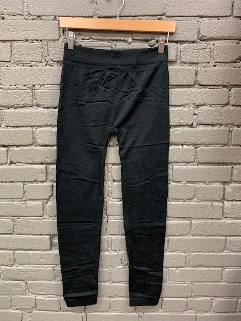 Black Solid Fleece Leggings