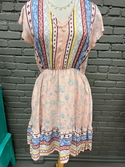 Cali Boho Floral Button Dress