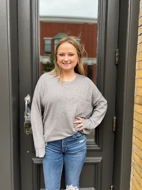 Penn Gray Knit Top