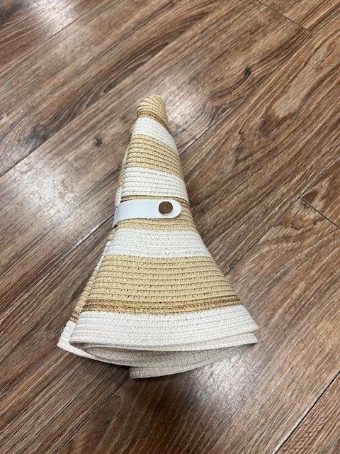 Collapsible Straw Hat White 