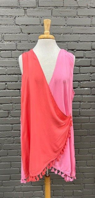 Kim Pink Tassel Coverup