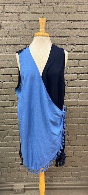 Kim Navy Tassel Coverup