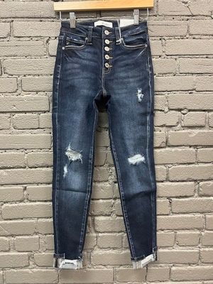 Norah High Rise Button Skinny Jeans 