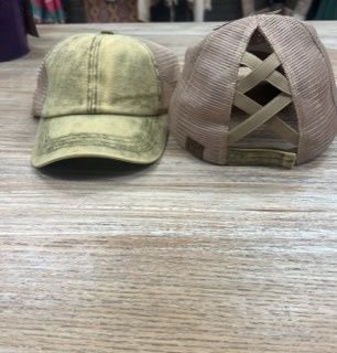CC Stonewashed Criss Cross Trucker Hat- Lime