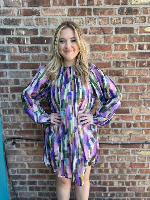 Andrea Multi Color Print OTS Dress