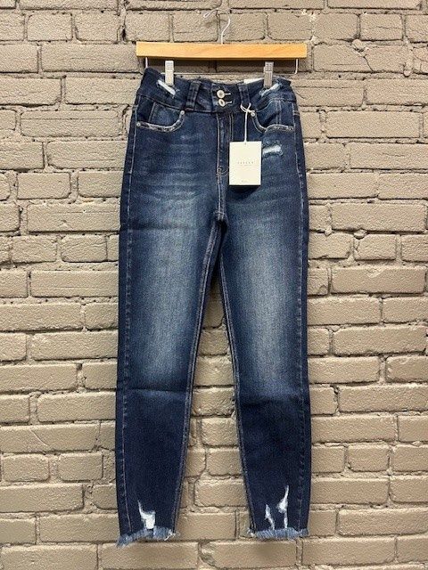Ariana High Rise Double Button Skinny Jeans