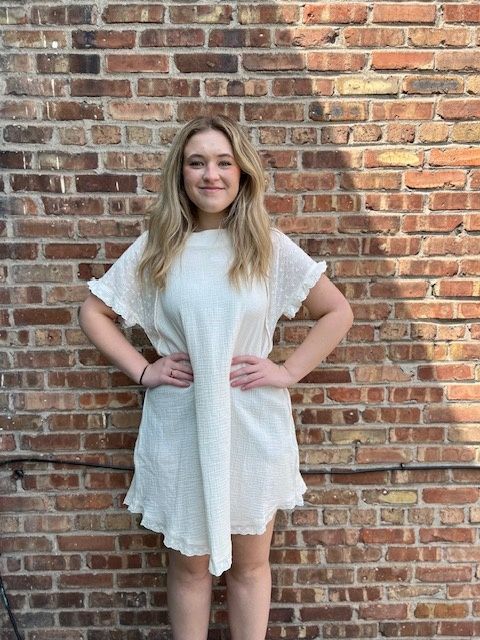 Augusta Cream Eyelet Sleeve Dress