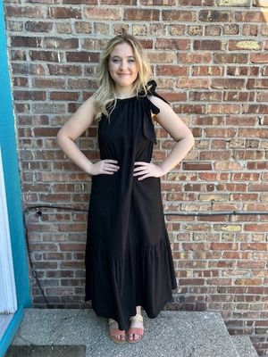 Julip Black Halter Maxi Dress