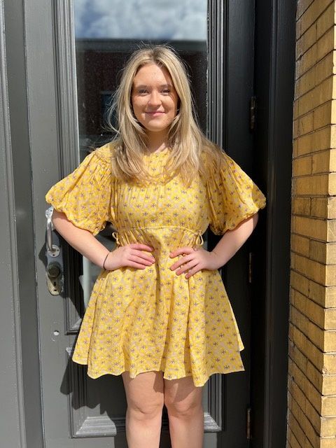Billie Printed Puff Sleeve Waist Tie Dress