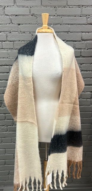 Neutral Check Scarf