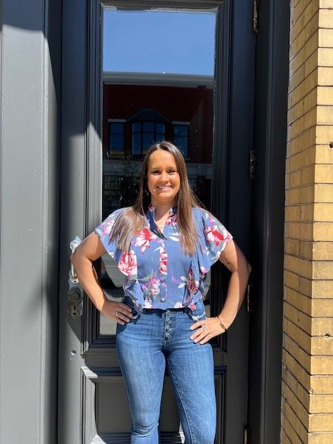Finley Floral Button Ruffle Top