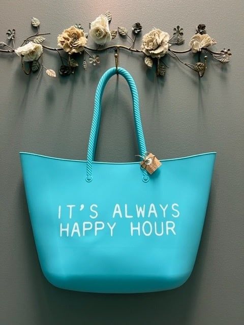 Happy Hour Blue Silicone Cooler Tote
