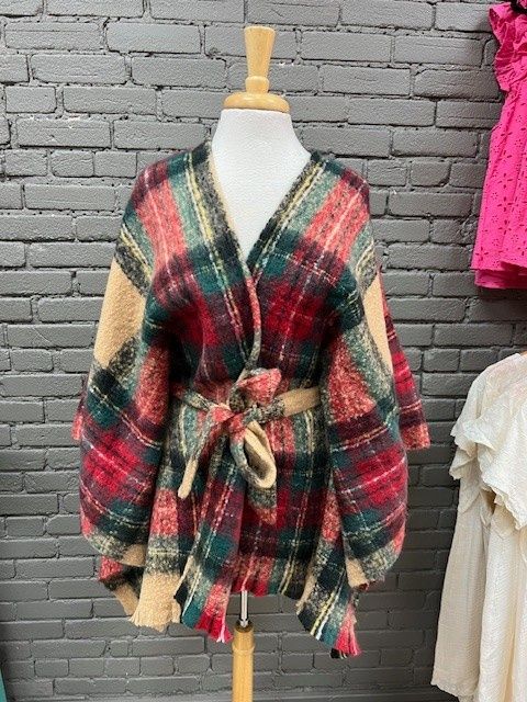 Brinley Belted Poncho- OneSize
