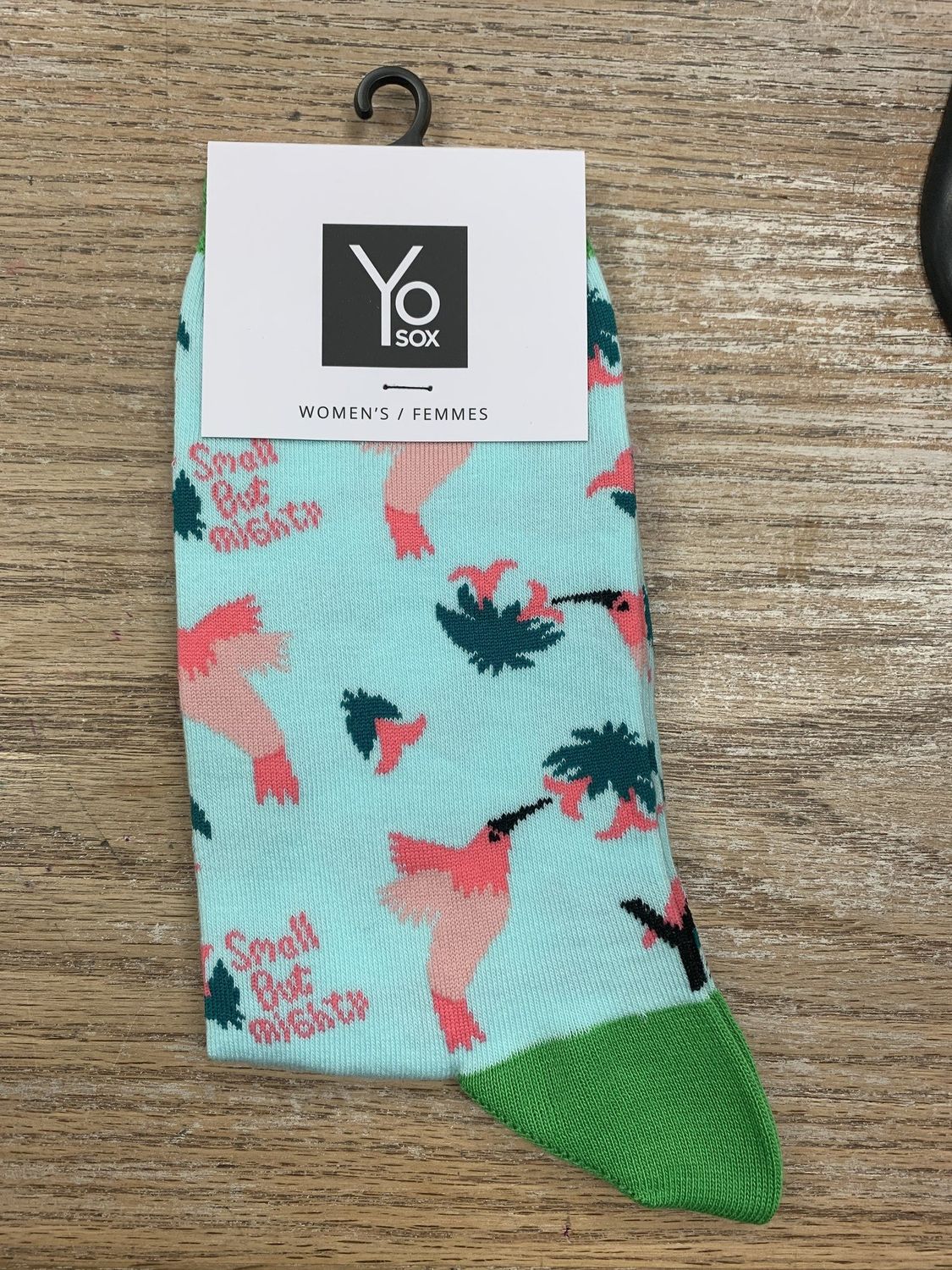 Women&#39;s crew socks- hummingbird