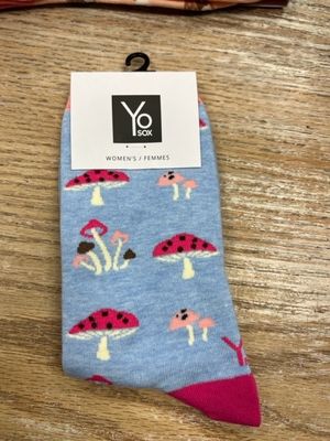 Women's Crew Sock- Mushrooms