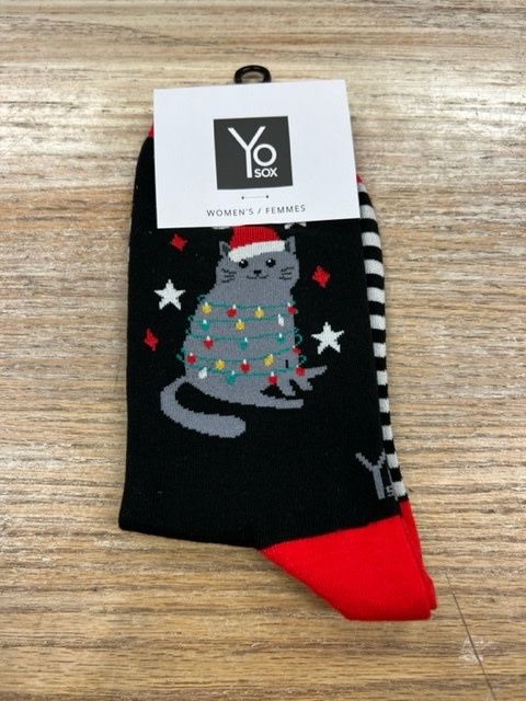 Women&#39;s Crew Socks - Christmas Cat