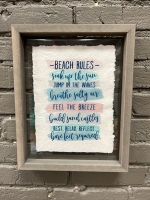 Beach Rules Wooden Sign