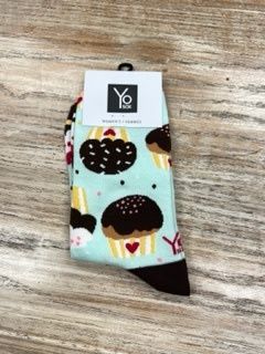 Women's Crew Socks- Cupcakes