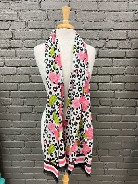 Leopard Floral Scarf