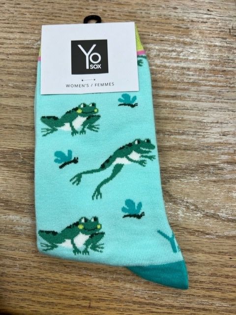 Women&#39;s Crew Sock- Jumping Frogs