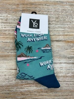 Women's Crew Socks- WorkFromAnywhere