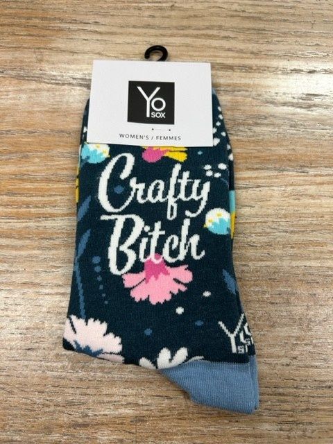 Women&#39;s Crew Socks- Crafty Bitch