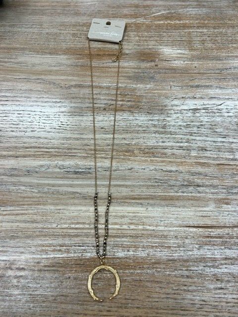 Black Gold Bead Celestial Necklace