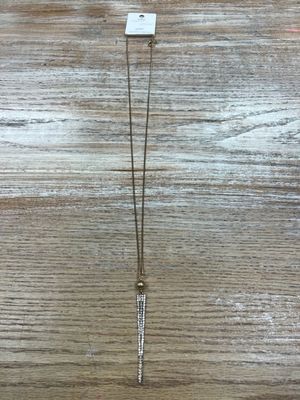 Long Bronze Rhinestone Spear Necklace