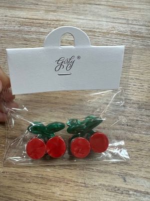 Dark Red Cherry Clips