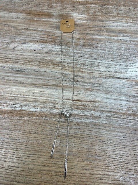 Silver Necklace w/ Adjustable Bar