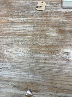 Long Silver Triangle Necklace