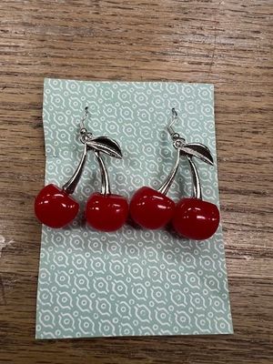 Silver Cherry Earrings