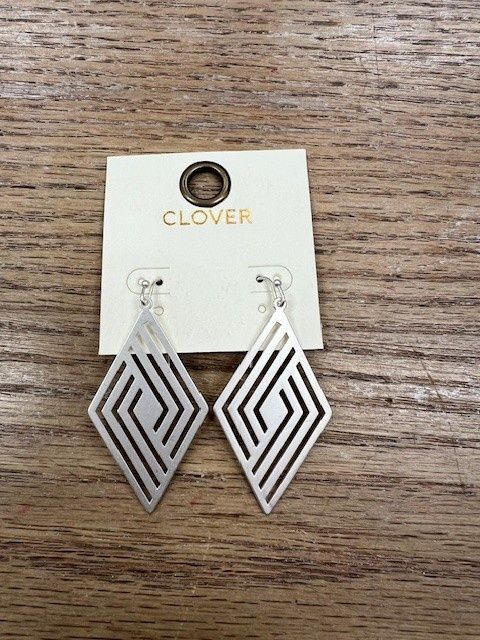 Silver Diamond Design Earrings
