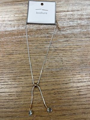 White Chain Adjustable Crystal Necklace