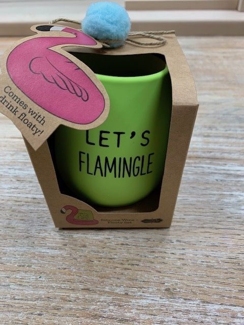 Silicone Wine Floaty Set, Color: GreenFlamingo