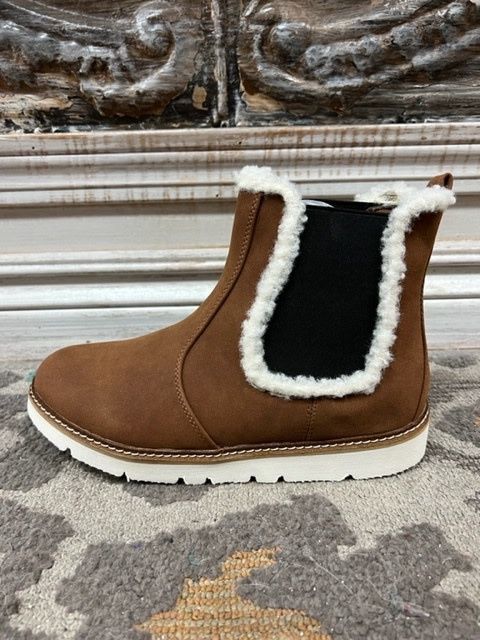 Lola Tan Slip on Booties, Size: 5.5