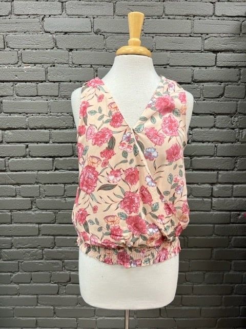 Piper Floral Wrap Tank, Size: Small