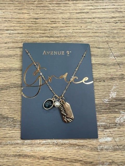Crystal Charm Necklace, Color: Grace