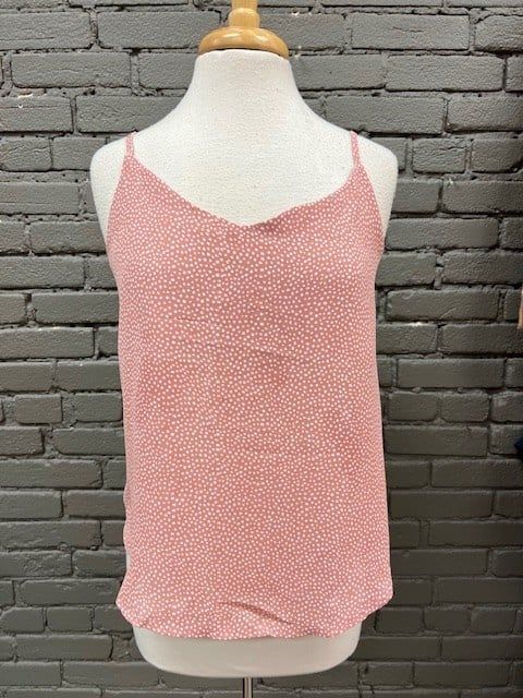 Julia Pink Speckled Print Cami Top, Size: Small