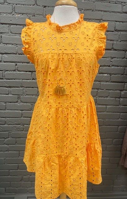 Lula Marigold Eyelet Dress, Size: Small